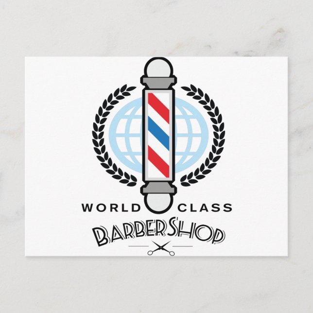 Postal Barbería de clase mundial (Anverso)