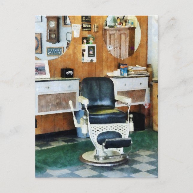 Postal Barbería Una Silla (Anverso)