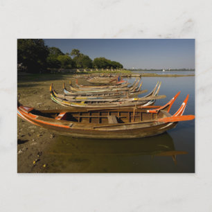 Postal Barcas en el lago entre Kyauktawgyi Paya y