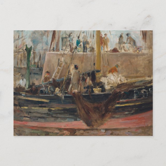 Postal Barcas en el muelle | Berthe Morisot (Anverso)