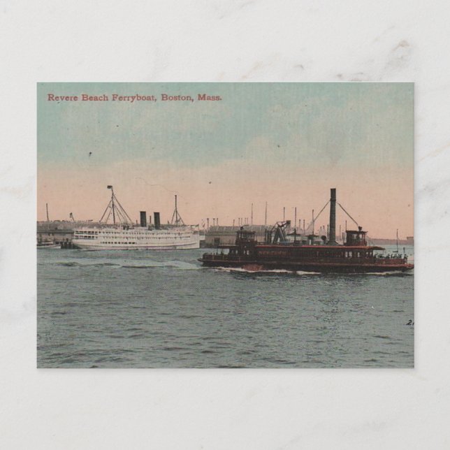 Postal Barcaza vintage Newton 1913 (Anverso)