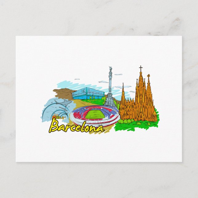 Postal Barcelona - España (Anverso)