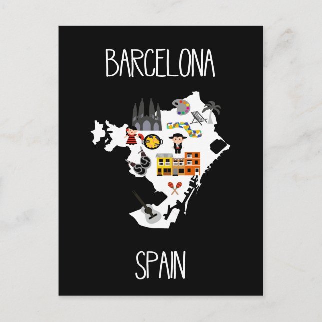 Postal Barcelona, España, (Anverso)