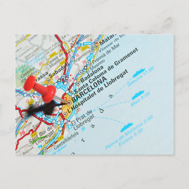 Postal Barcelona, España (Anverso)