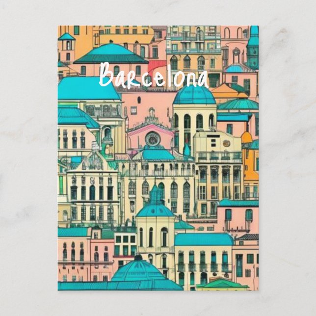 Postal Barcelona España (Anverso)