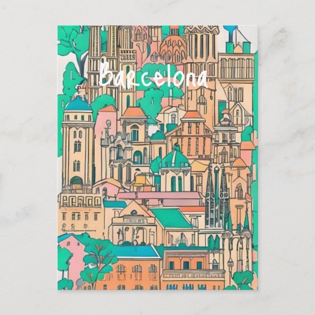 Postal Barcelona España (Anverso)