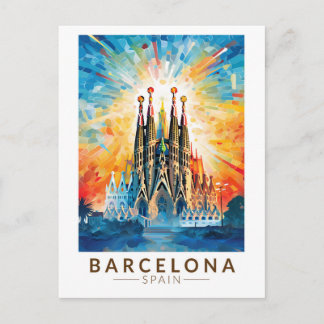 Postal Barcelona España La Sagrada Familia