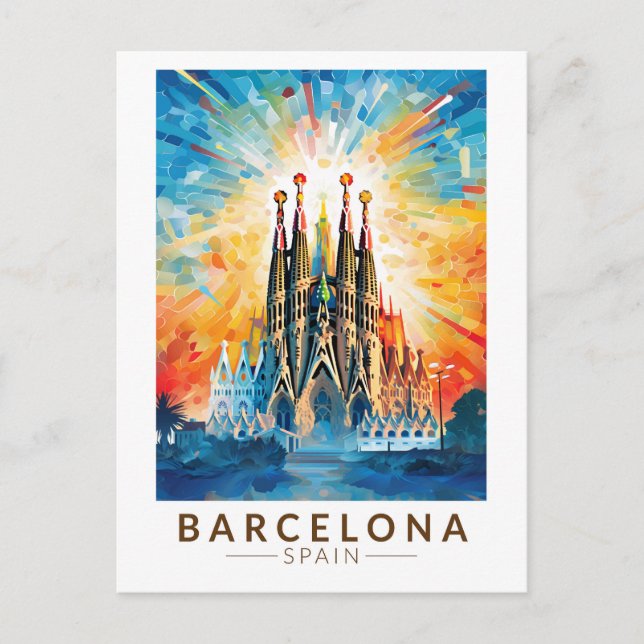 Postal Barcelona España La Sagrada Familia (Anverso)
