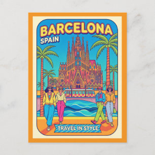 Postal Barcelona España Retro Años 90 Viajes