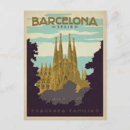 Postal Barcelona, España - Sagrada Familia