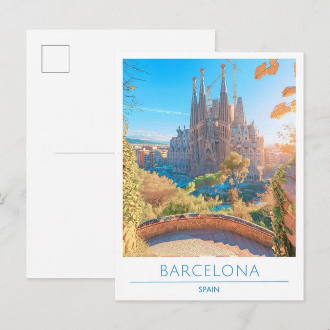 Postal Barcelona España Viajes de época (Anverso / Reverso)