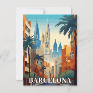 Postal Barcelona, España Viajes Retro