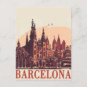Postal Barcelona España Vintage