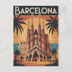 Postal Barcelona España vintage