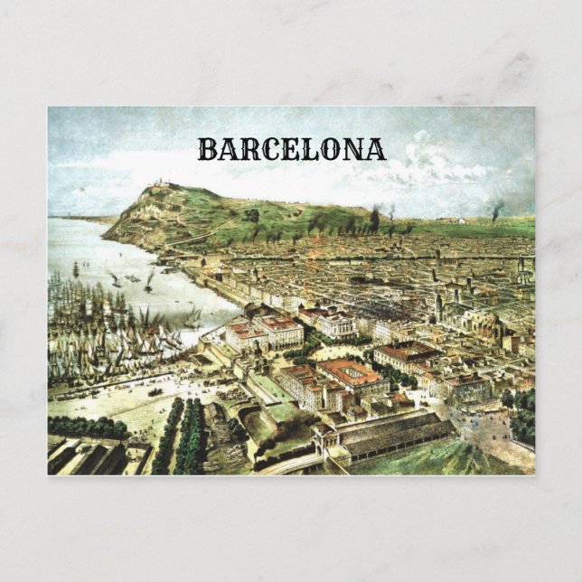 Postal Barcelona España Vintage (Anverso)