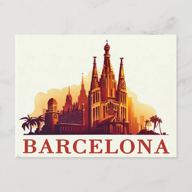 Postal Barcelona España Vintage (Anverso)