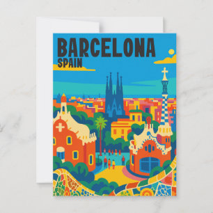 Postal Barcelona España Vintage Gaudí