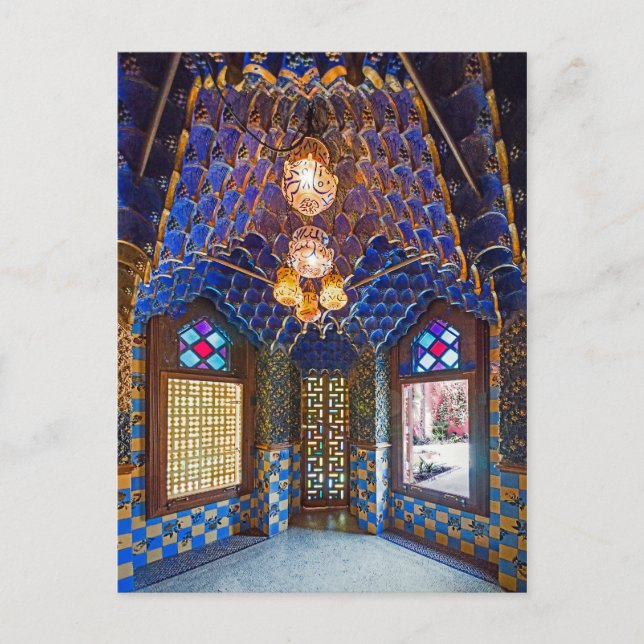 Postal Barcelona. Gaudí. Casa Vicens. Interior. Ver. 6. (Anverso)