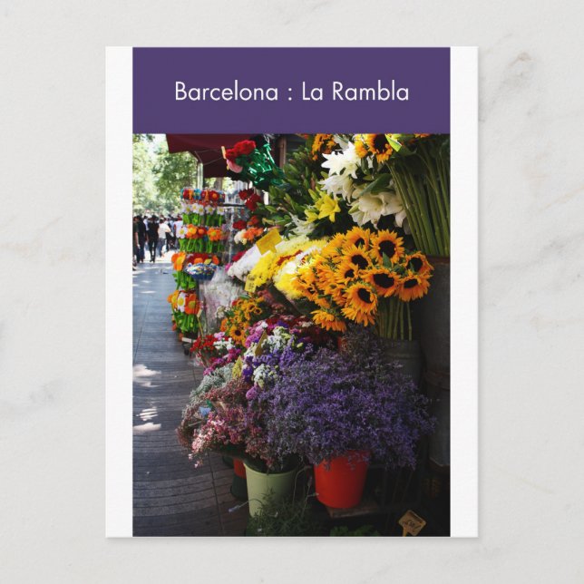 Postal Barcelona: La Rambla (Anverso)