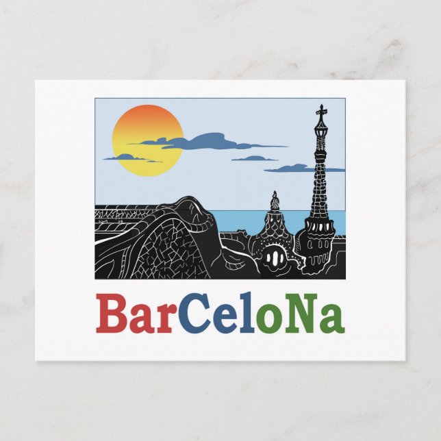 Postal Barcelona Parque Güell (Anverso)