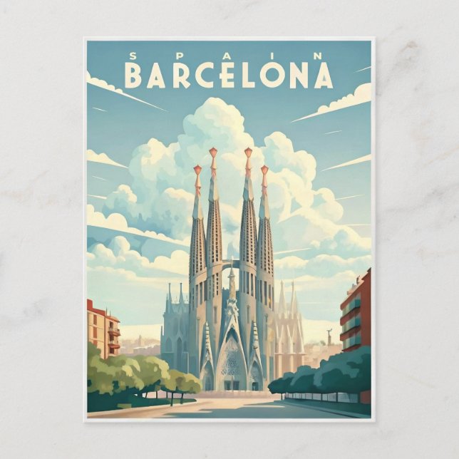 Postal Barcelona: Sorprendente ciudad vibrante de España (Anverso)