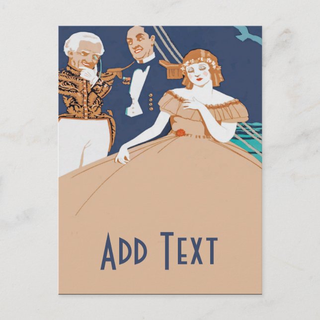 Postal Barco a bordo de una mujer (Anverso)