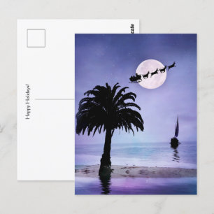 Postal Barco acuático de vacaciones con Santa María