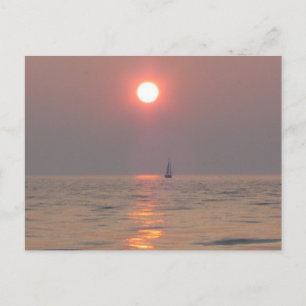 Postal Barco al atardecer