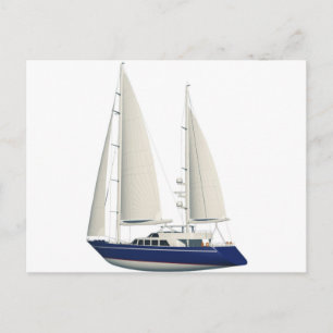 Postal barco azul