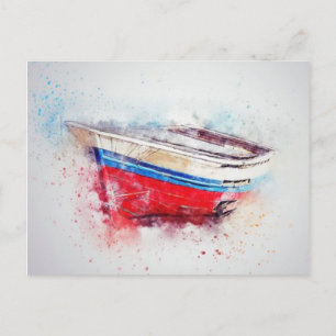Postal Barco de Acuarela