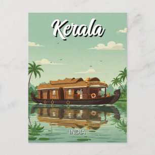 Postal Barco de casa en Kerala, India