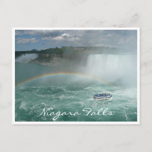 Postal barco de cascadas de niagara