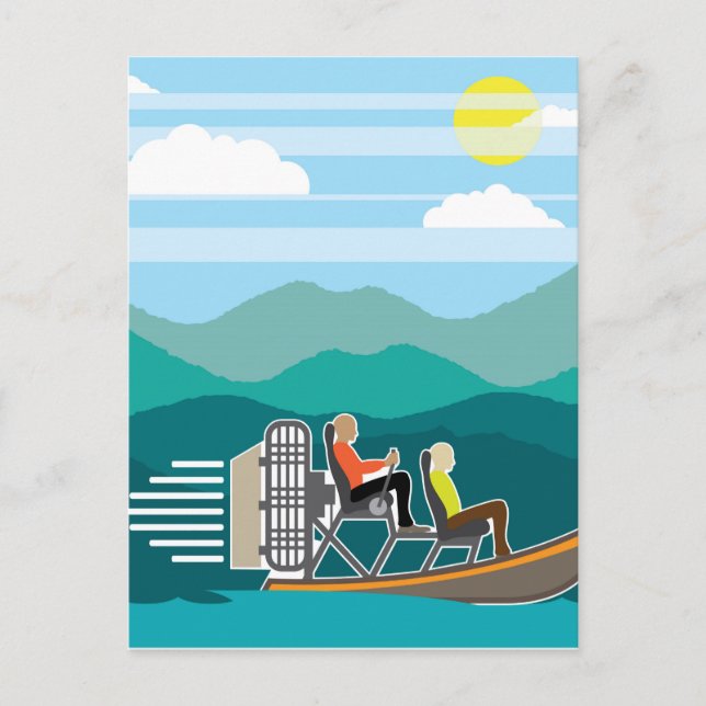 Postal Barco de ciénaga AirBoat (Anverso)