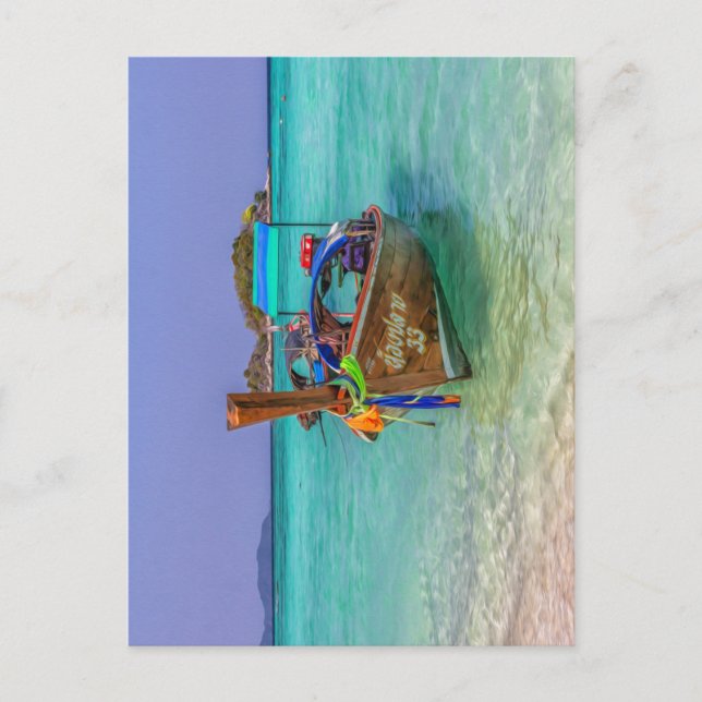 Postal Barco de cola larga, Koh Lipe, Tailandia (Anverso)