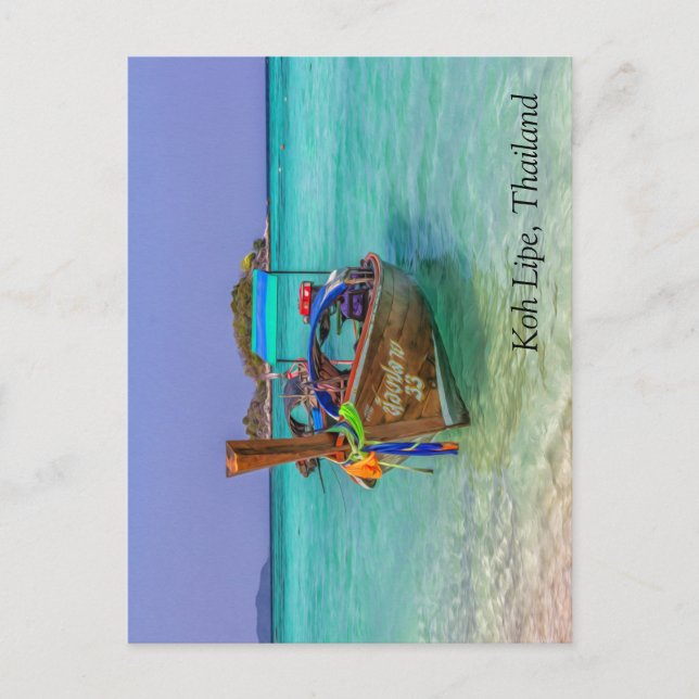 Postal Barco de cola larga, Koh Lipe, Tailandia (Anverso)