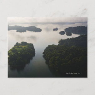 Postal Barco de contenedores en Lago Gatun, Canal de Pana