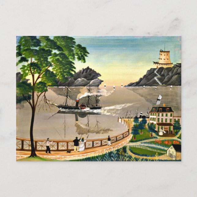 Postal Barco de correo estadounidense, 1885 (Anverso)