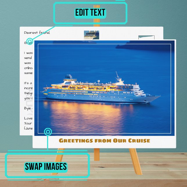 Postal Barco de crucero al atardecer (Please enjoy our cruise ship postcard)