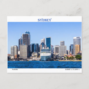 Postal Barco de crucero amarrado en el puerto de Sydney