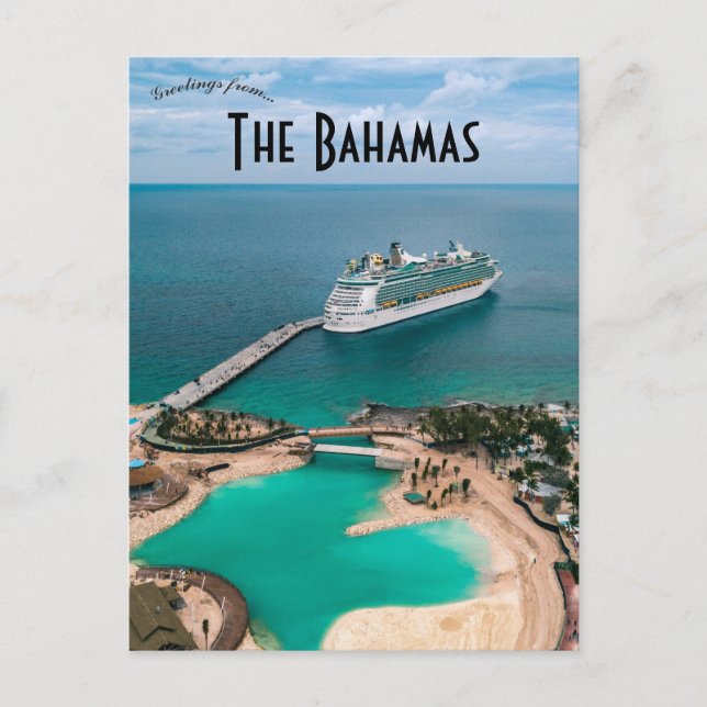Postal Barco de crucero en Coco Cay Bahamas (Anverso)