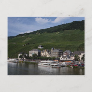 Postal Barco de crucero en el río Mosel, Bernkastel Kues,