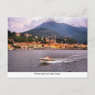 Postal Barco de energía en el lago Como