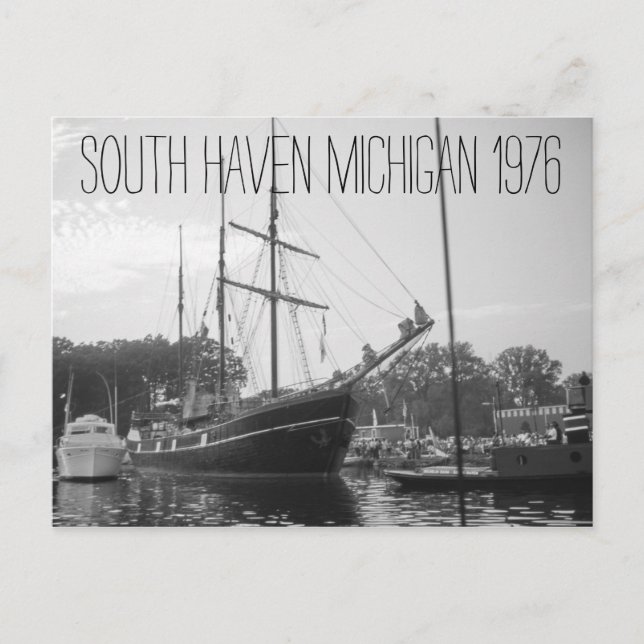 Postal Barco de la Azotea de South Haven Michigan 1976 (Anverso)