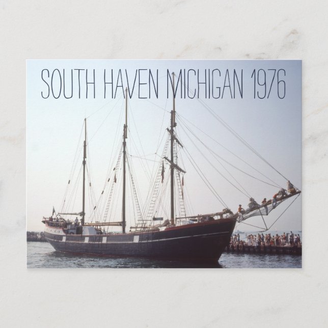 Postal Barco de la Azotea de South Haven Michigan 1976 (Anverso)