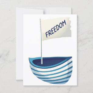 Postal Barco de la libertad náutica