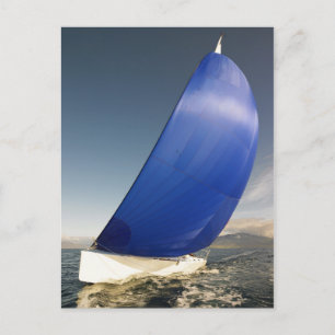 Postal Barco De Navegación En El Viento
