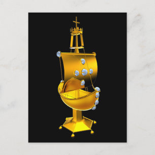 Postal barco de oro