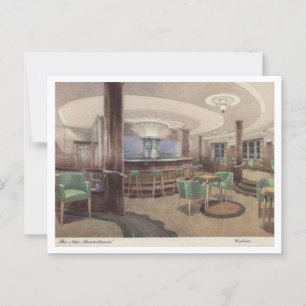 Postal Barco de pasajeros de Mauretania, vista interior d