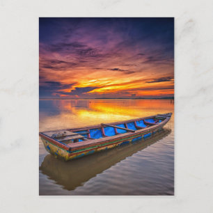 Postal Barco De Pesca Al Amanecer Playa Jubakar