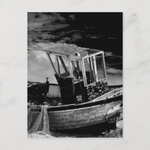 Postal Barco de pesca de época.